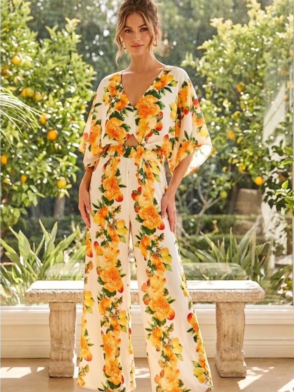 ASOS Wide Leg Jumpsuit Fruit Print